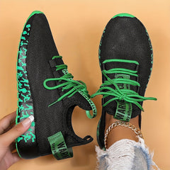 Women's Running Shoes Flying Woven Comfort Athletic Shoes Lace Up
