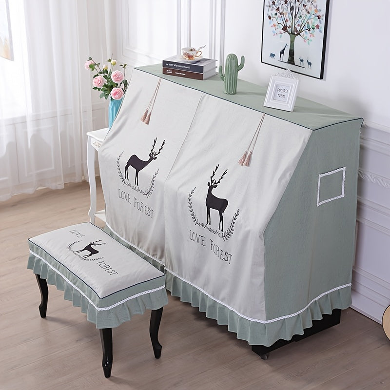 Cloth Piano Cover Dustproof Half Open