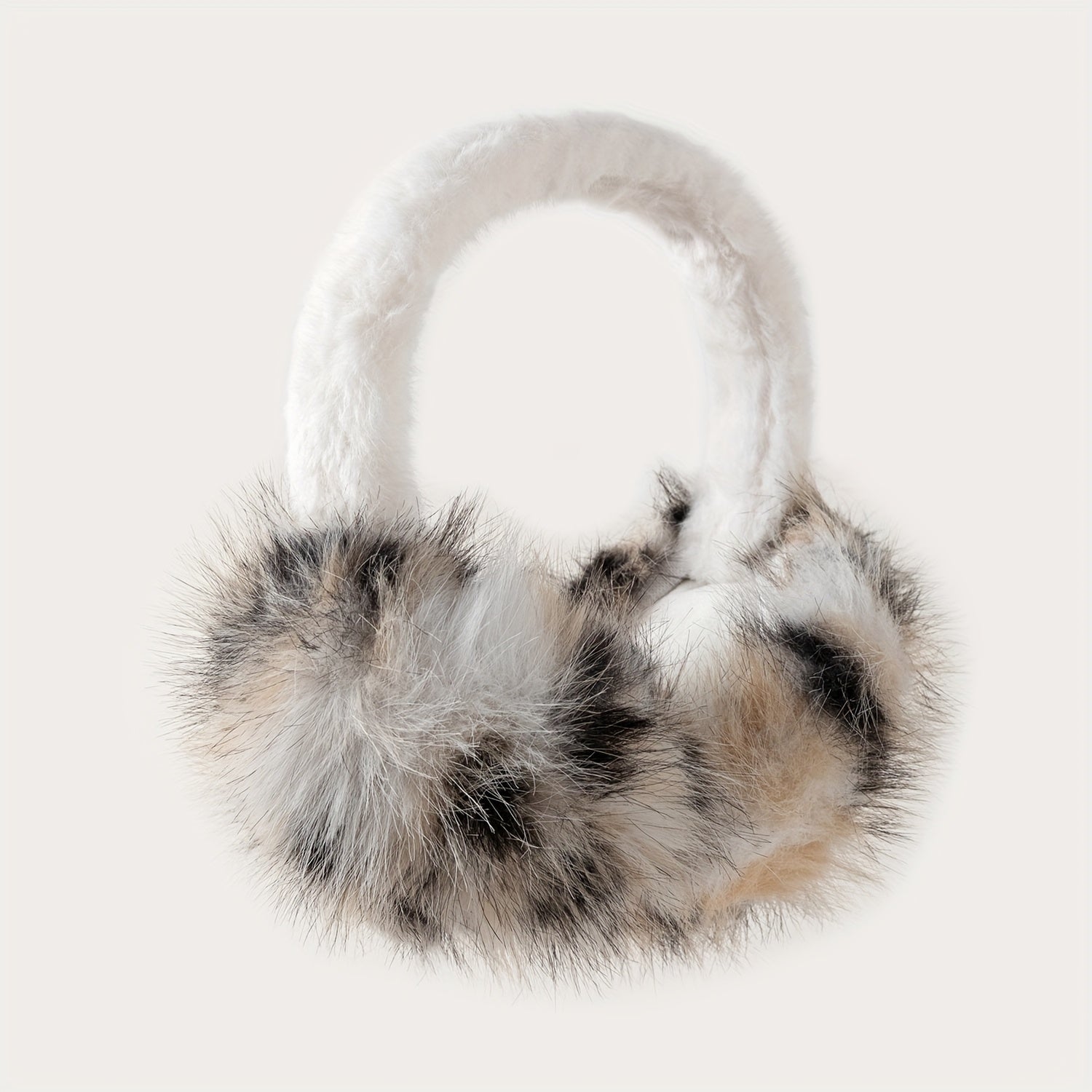 Women's Floral Pattern Ear Warmer Winter Ear Muff Soft Fur Interior