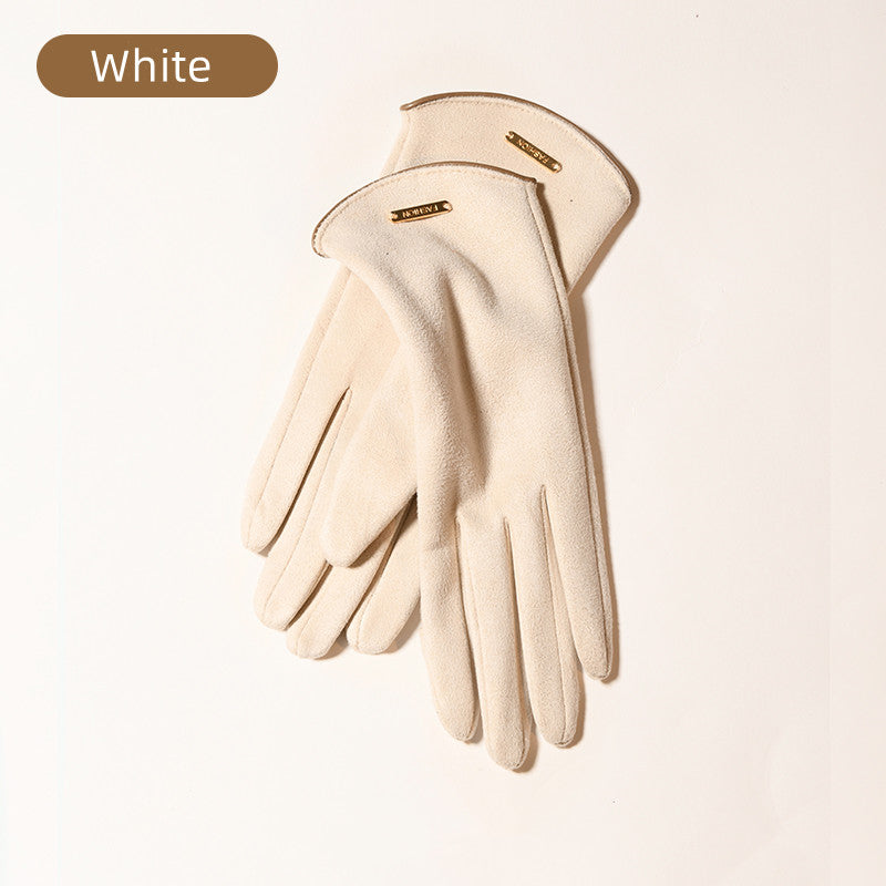 Men's Winter Thin Windproof Fingertip Gloves for Snow