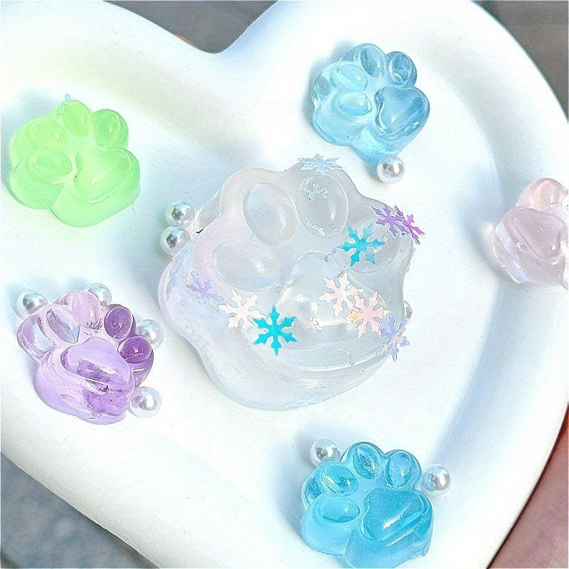 6pcs Glow in the Dark Cat Paw Stress Relief Toys Halloween Party Favors