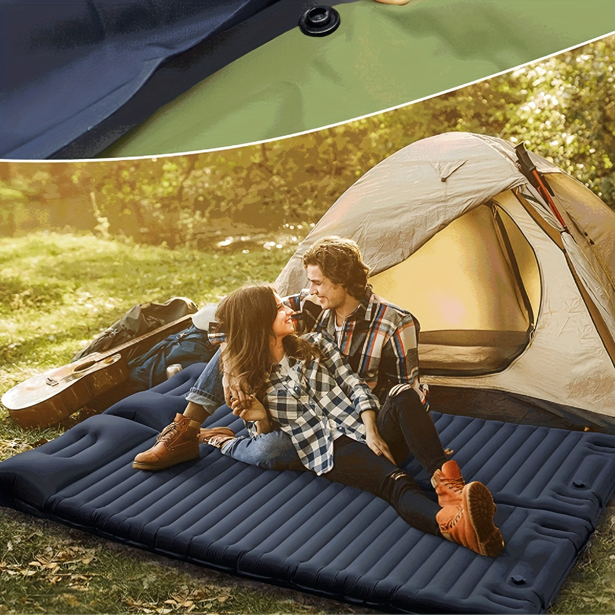 Ultralight Waterproof Sleeping Pad w/ Pillow & Inflatable Bag
