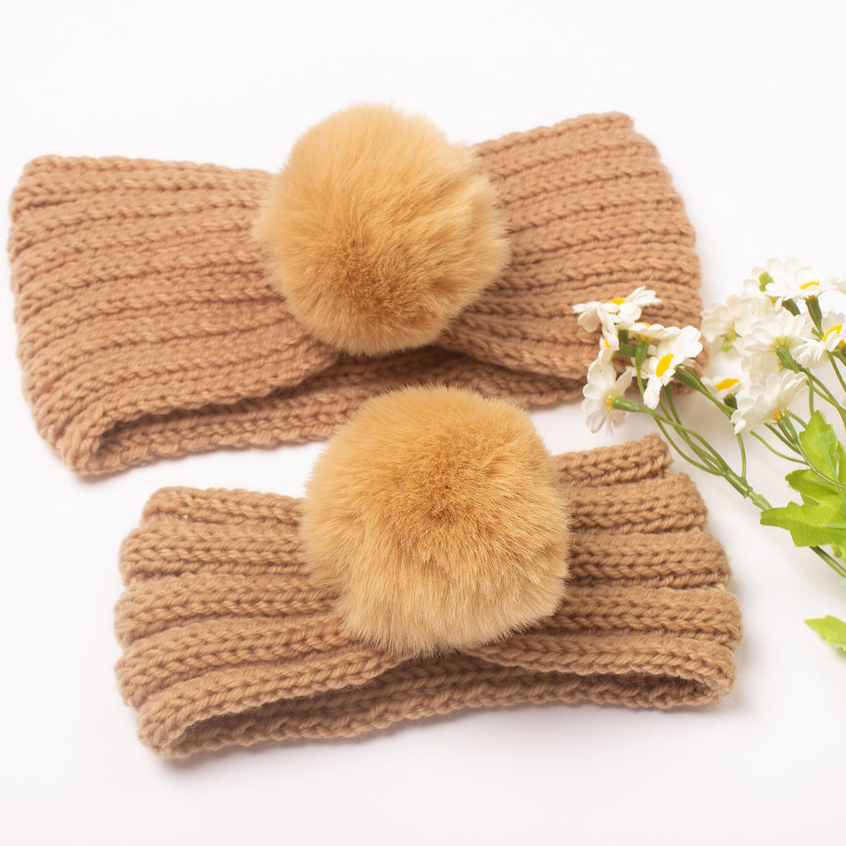2pcs Winter Knitted Hairband Warm Headwear Hair Accessories