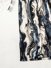  Marble Print High Rise Wide Leg Trousers