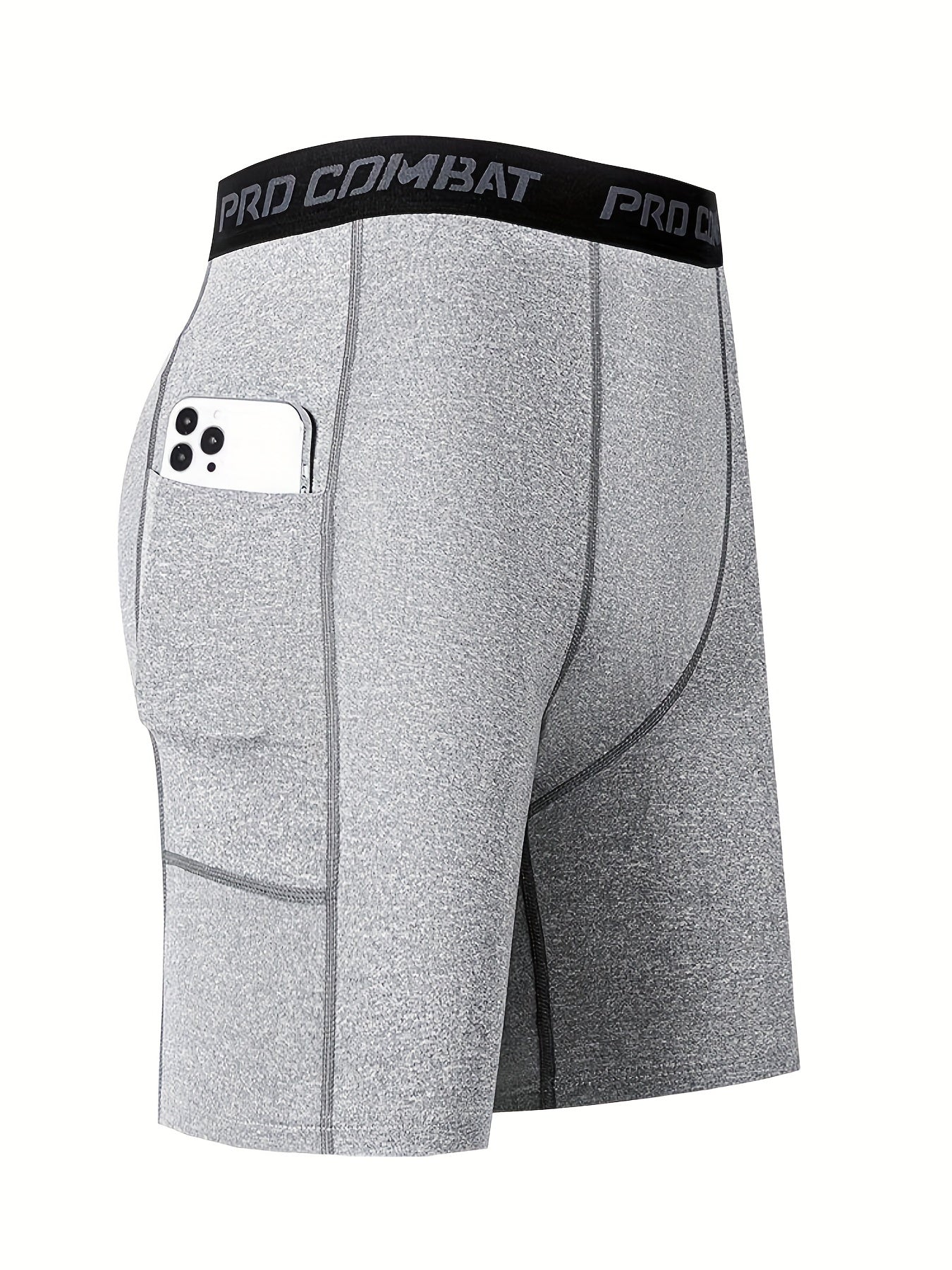 Men's Quick Dry Compression Shorts With Pocket for Basketball Running