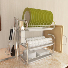 3 Tier Dish Rack Cutlery Cup Plates Holder Sink Draining Rack Tray Kitchen