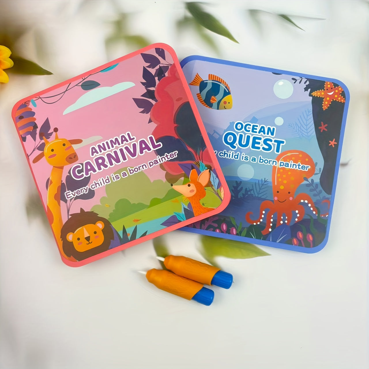 Foldable Magic Water Painting Book - Ocean and Forest Animals