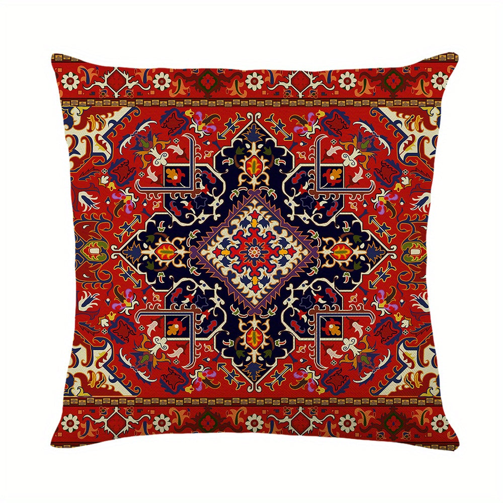 Bohemian Red Throw Pillow Case 100% Polyester 44x44