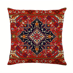 Bohemian Red Throw Pillow Case 100% Polyester 44x44