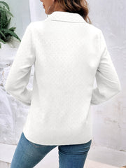  Jacquard Button-Up Collar Shirt