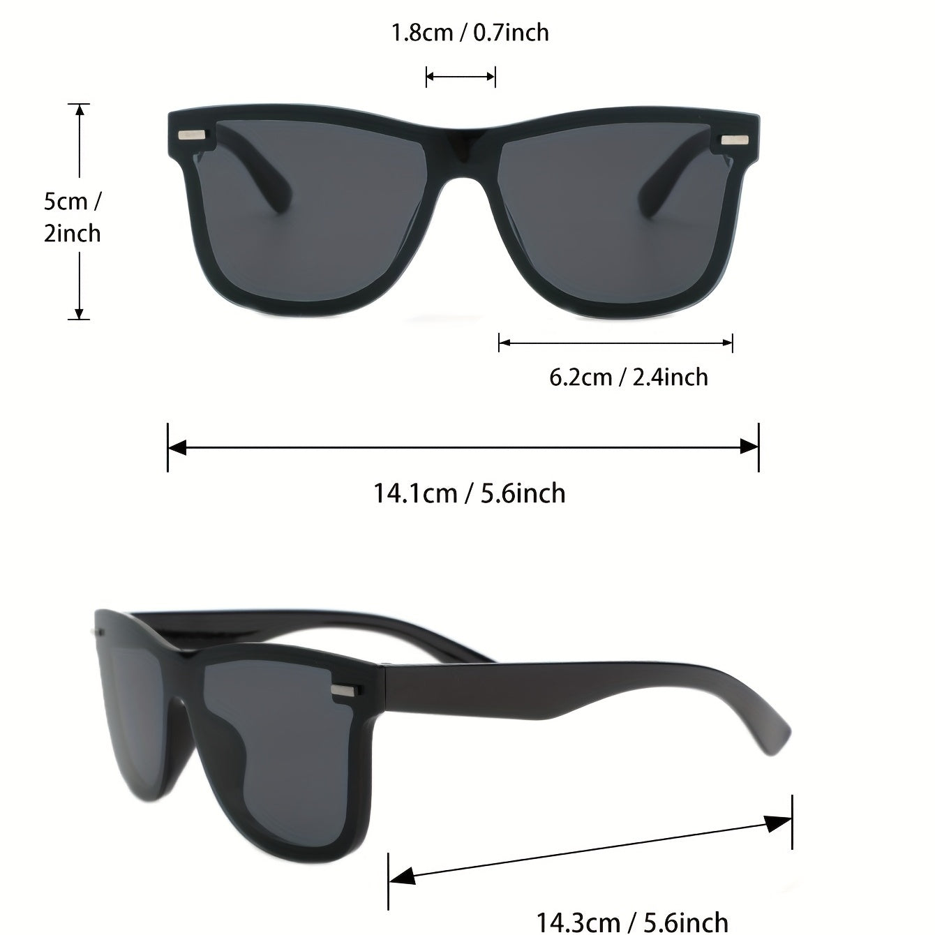 Men's Square Frameless Sunglasses Classic Casual PC