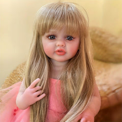 Realistic 55 Lifelike Youngsters Girl Reborn Doll with Dress & Accessories