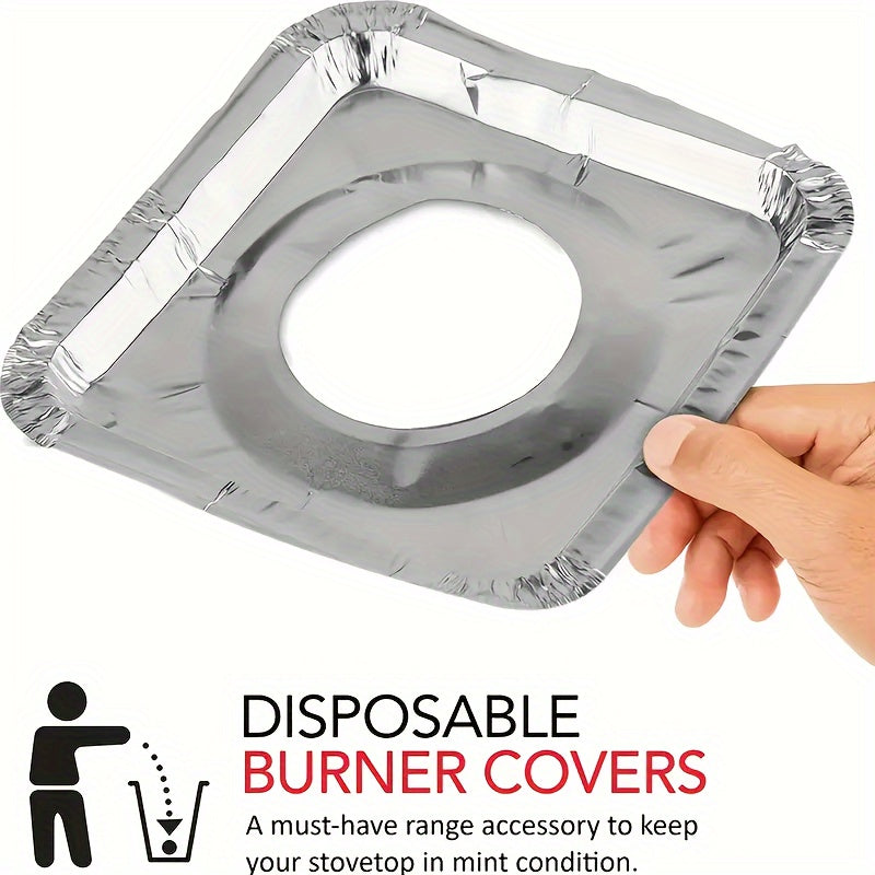 50pcs Aluminum Stove Burner Cover 8.5in Heat-resistant Gas Stove Protector