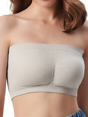 2pcs Seamless Strapless Bandeau Bras Soft Stretch Lingerie & Underwear