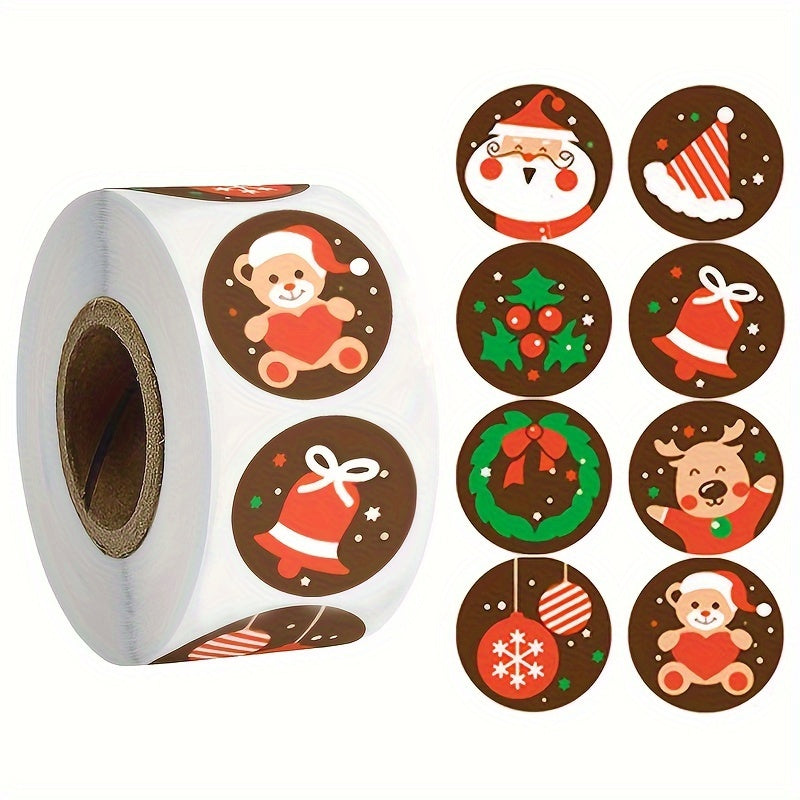 500pcs Christmas Stickers Roll - Gift Series Self adhesive Labels