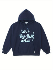 Letter Print Hoodie Men's Casual Graphic Pullover Sweatshirt