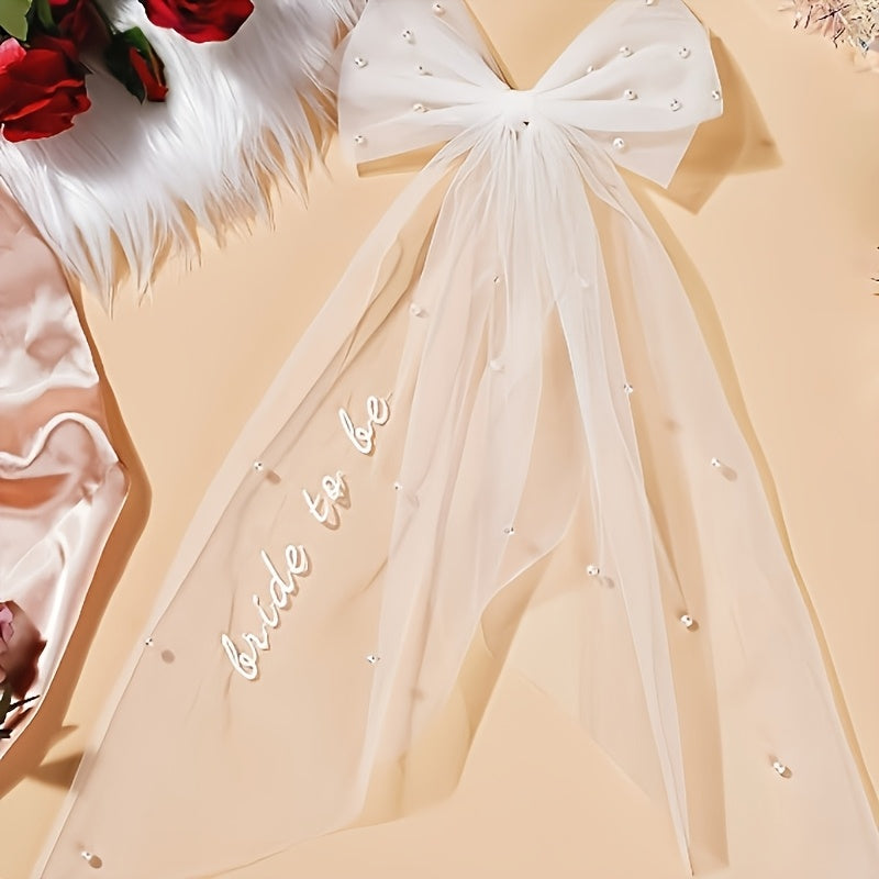 Bridal Veil Hair Clip Glamorous Wedding Hair Accessory for Brides