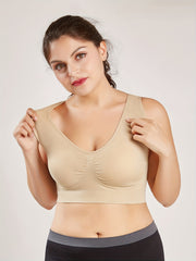  Seamless Push Up Sports Bra Full Coverage with Pads