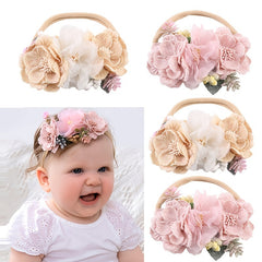 Soft Flowers Elastic Hairbands Headband Hair Accessories For Girls Baby Kids