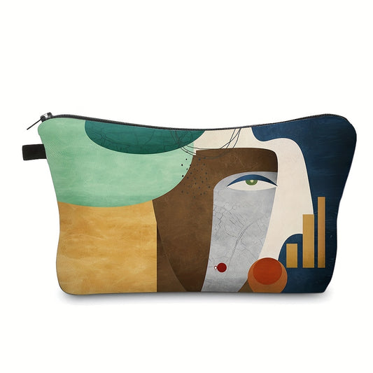 Abstract Figure Makeup Bag - Waterproof Travel Toiletry Bag for Women