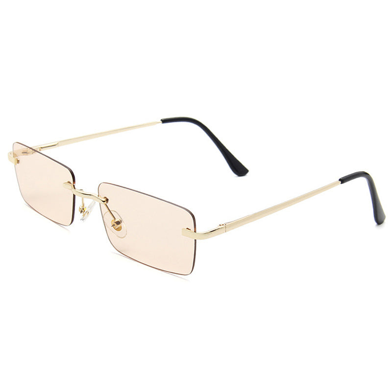 Rimless Sunglasses Metal Temple UV400