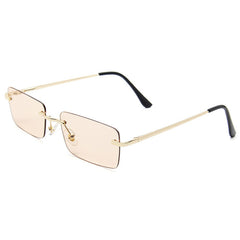 Rimless Sunglasses Metal Temple UV400
