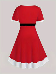  Christmas Casual Dress Women's Plus Graphic Print