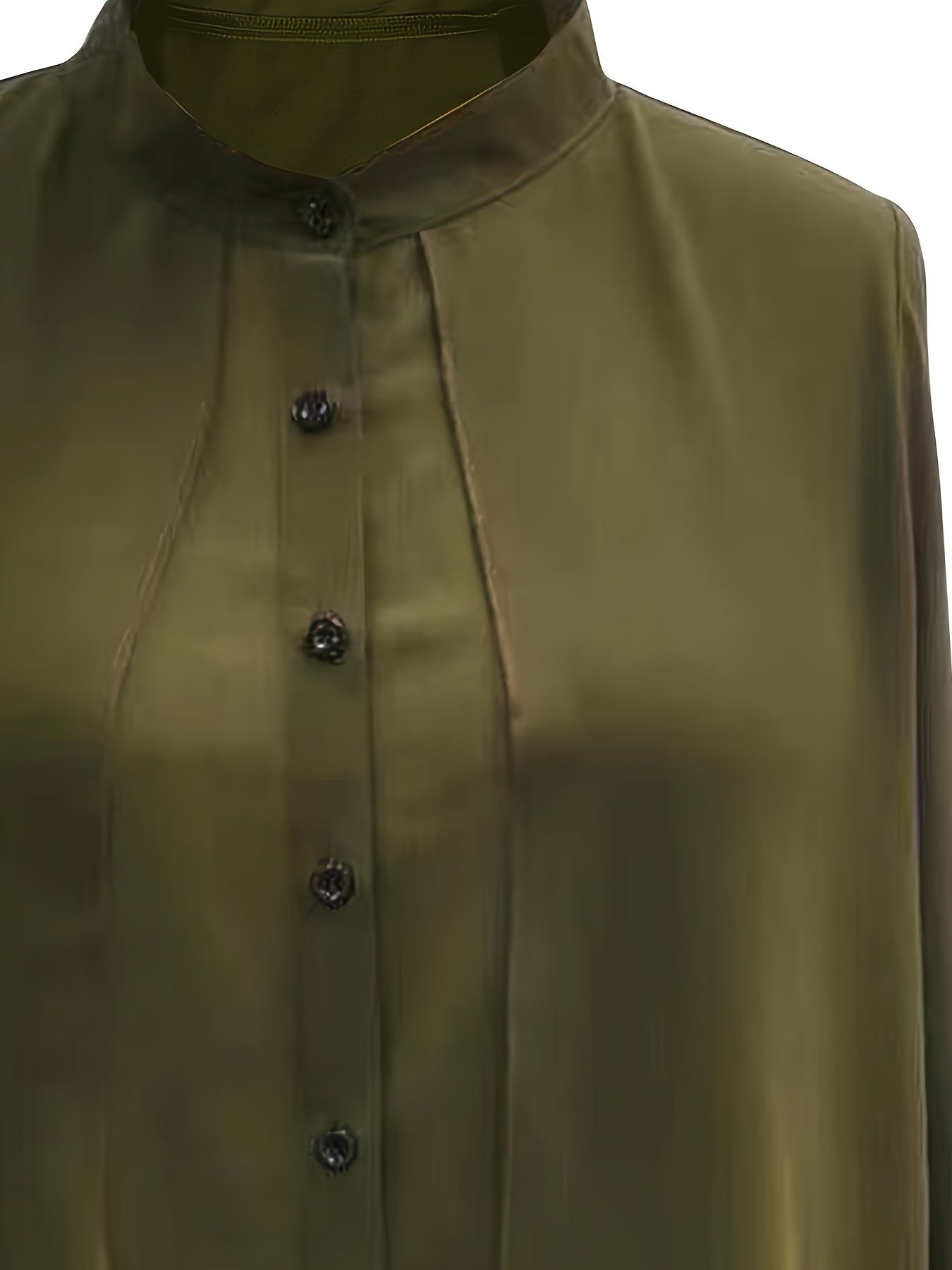  Lantern Sleeve Button Up Blouse