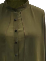  Lantern Sleeve Button Up Blouse