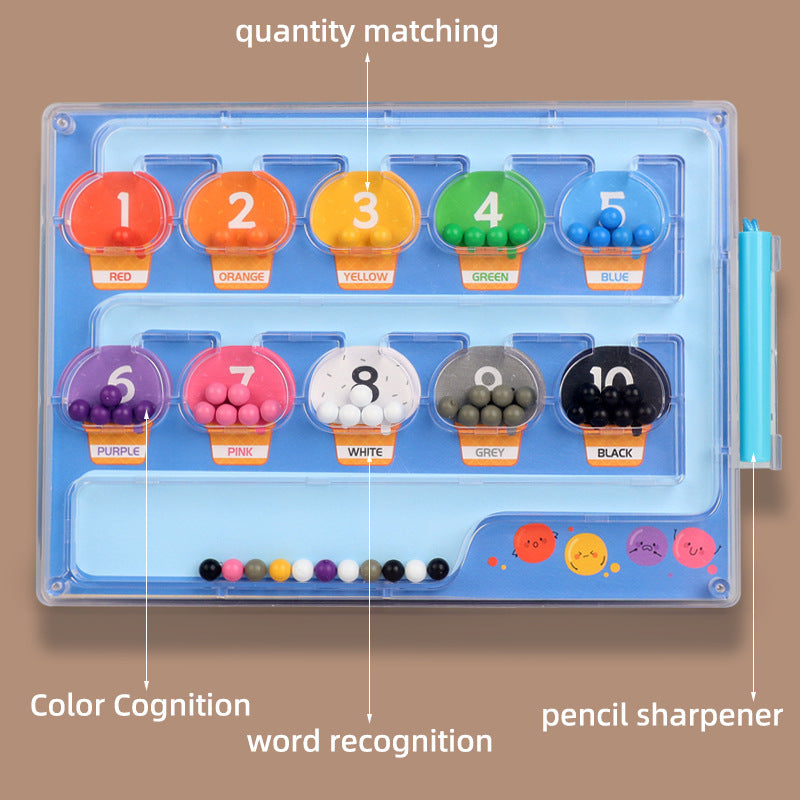 Educational Maze Toy for Kids Bead Sorting Game Numbered Slots