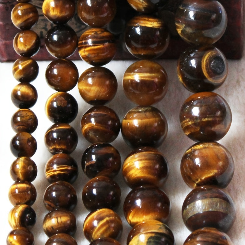 Natural Tiger Eye Stone Beads Smooth Brown for Jewelry Making