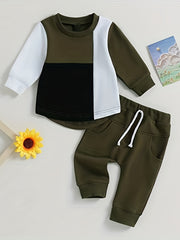 Toddler's Block Outfit Long Sleeve Sweatshirts & Pants Set