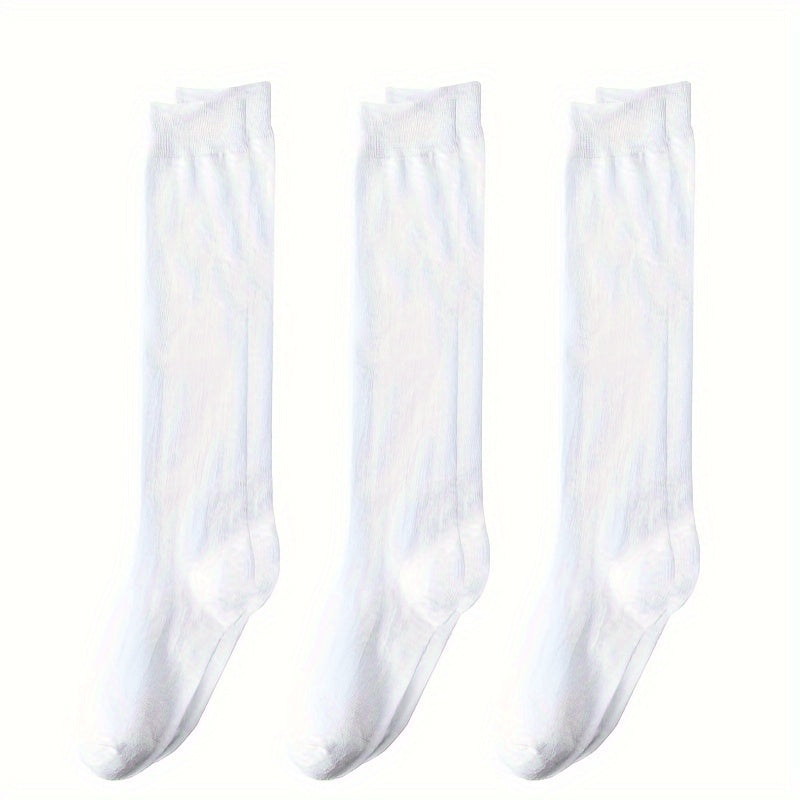 3 Pairs Cozy Over The Knee Socks Women's Stockings