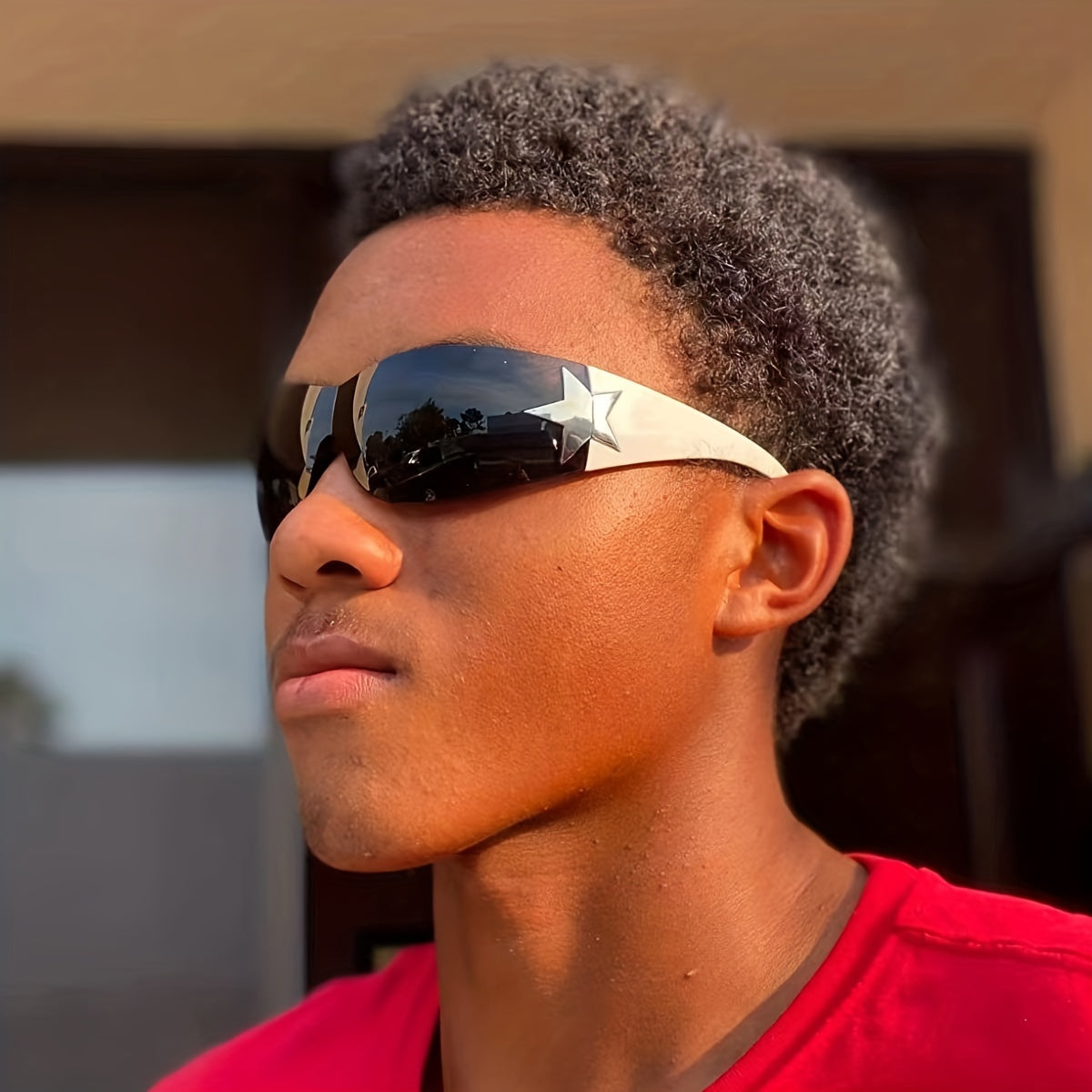 Men's Y2K Aviator Sunglasses Pentagram Sports Eyewear