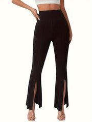  Wide Waistband Solid Trousers