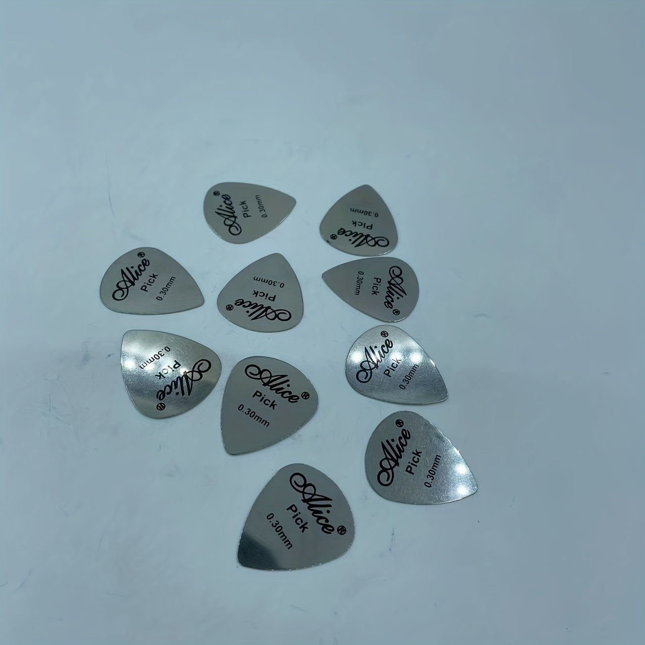 5/10pcs Metal Guitar Pick 0.3mm Thin Silvery Bass Ukelele Pick