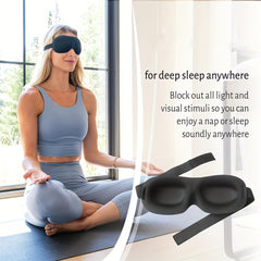 Blackout Sleep Eye Mask 3D Contoured Blindfold Adjustable Strap