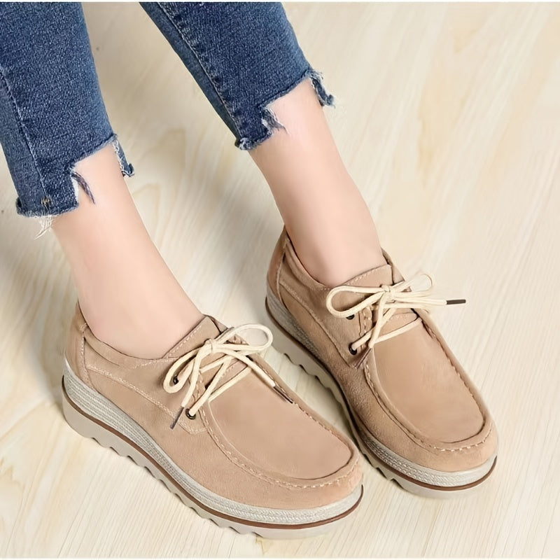 Winter Platform Loafers Faux Suede Moccasins Comfort Shoes