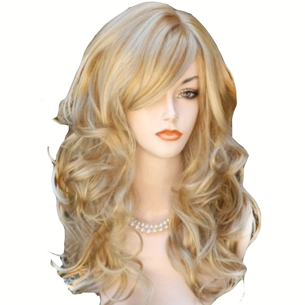 55 88 Cm Deep Wave Synthetic Hair Wigs for Women Girls Daily Party Cosplay Use