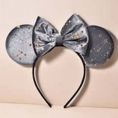 Girls Velvet Cloth Bronzing Pentagram Ears Hair Hoop Dress Up Hair Accessories