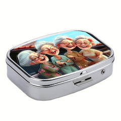 Laughing Med Box 2pcs Portable Vitamin Holder Decorative Metal Organ Box