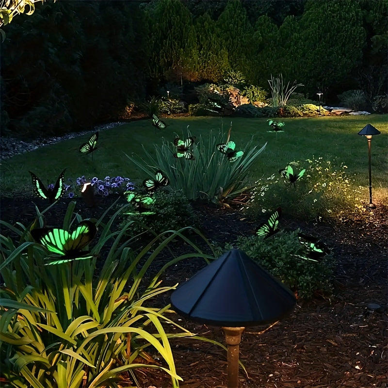 20pcs Butterfly Garden Stakes Waterproof Night Light Ornaments DIY Party