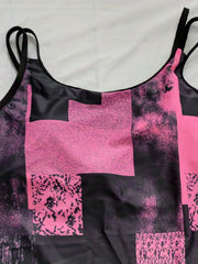  Geometric Print Split Strap Tankini Set