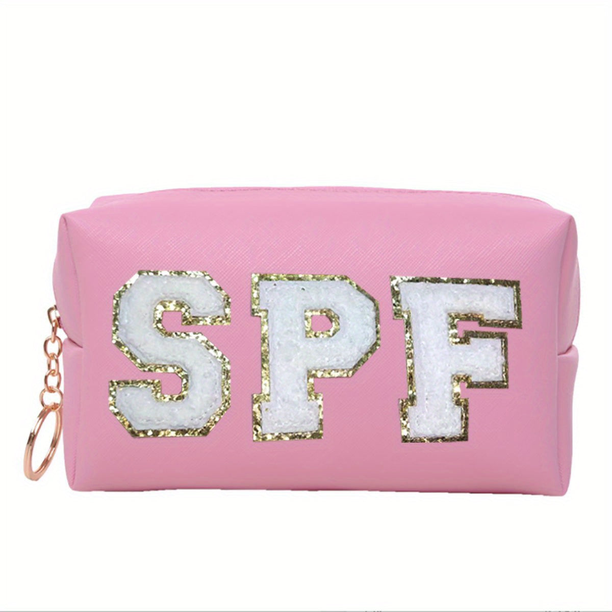 Chenille Letter Pattern Cosmetic Bag Makeup Pouch