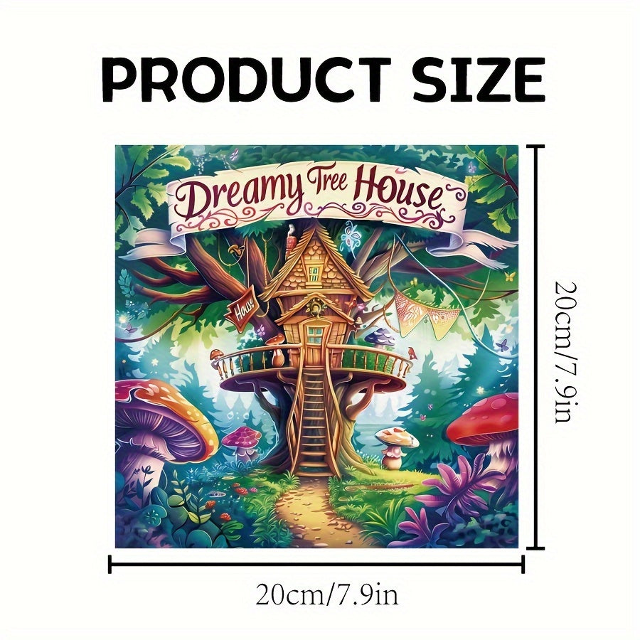 Dreamy Tree House Adult Coloring Book - Intricate Nature Scenes