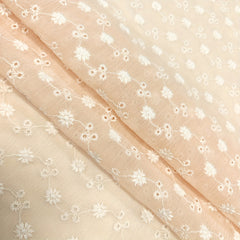 1yd Comfortable Embroidered Chiffon Fabric for DIY Clothes Pants Dress