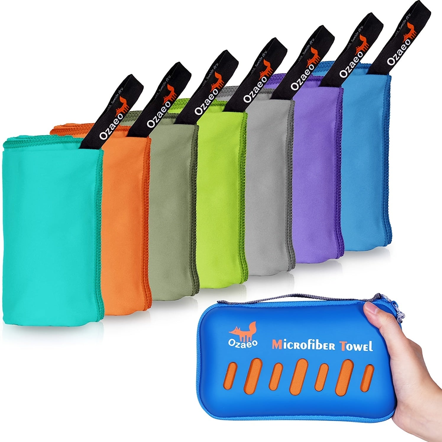 Ozaeo Microfiber Travel Towel Ultra Compact Fast Drying for Sports Beach
