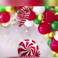 40pcs Christmas Balloons Foil And Latex Balloons Christmas Red Green Balloons