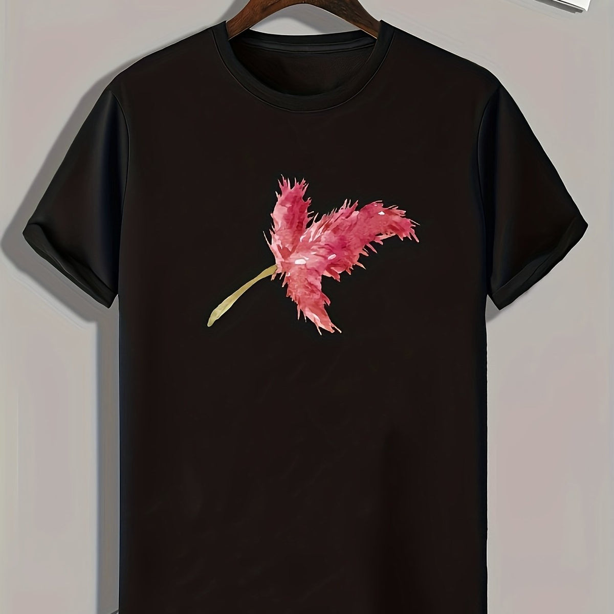 Flower Pattern Print Men's Sports T-shirt for Summer