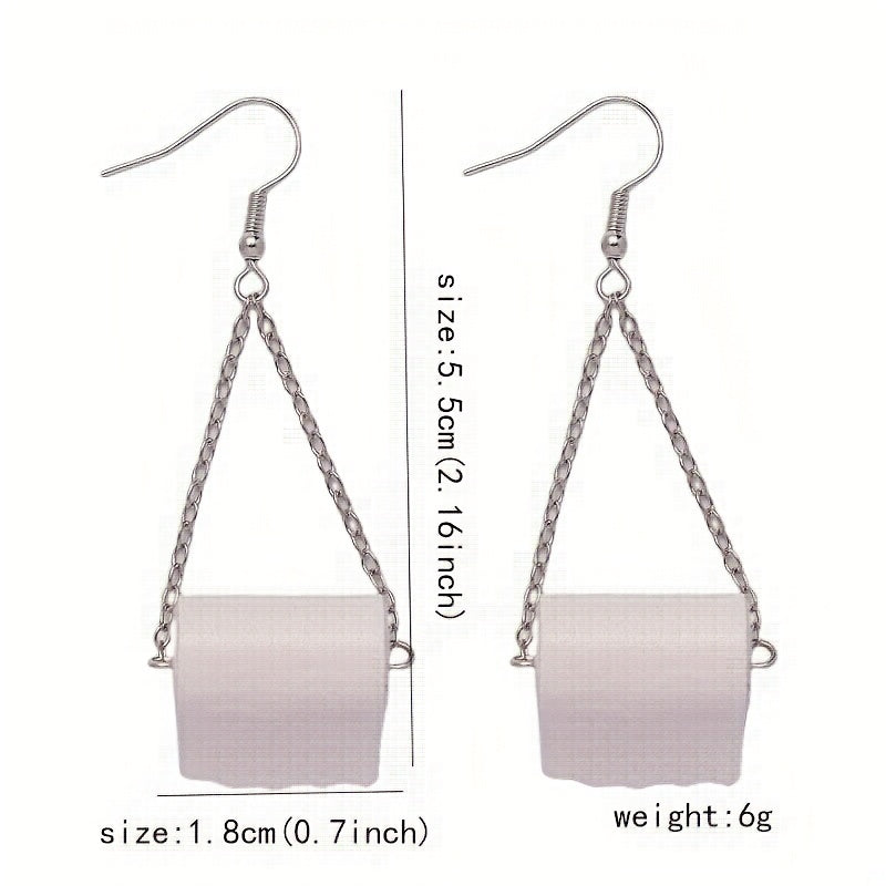 Toilet Roll Paper Pattern Earrings for Kids
